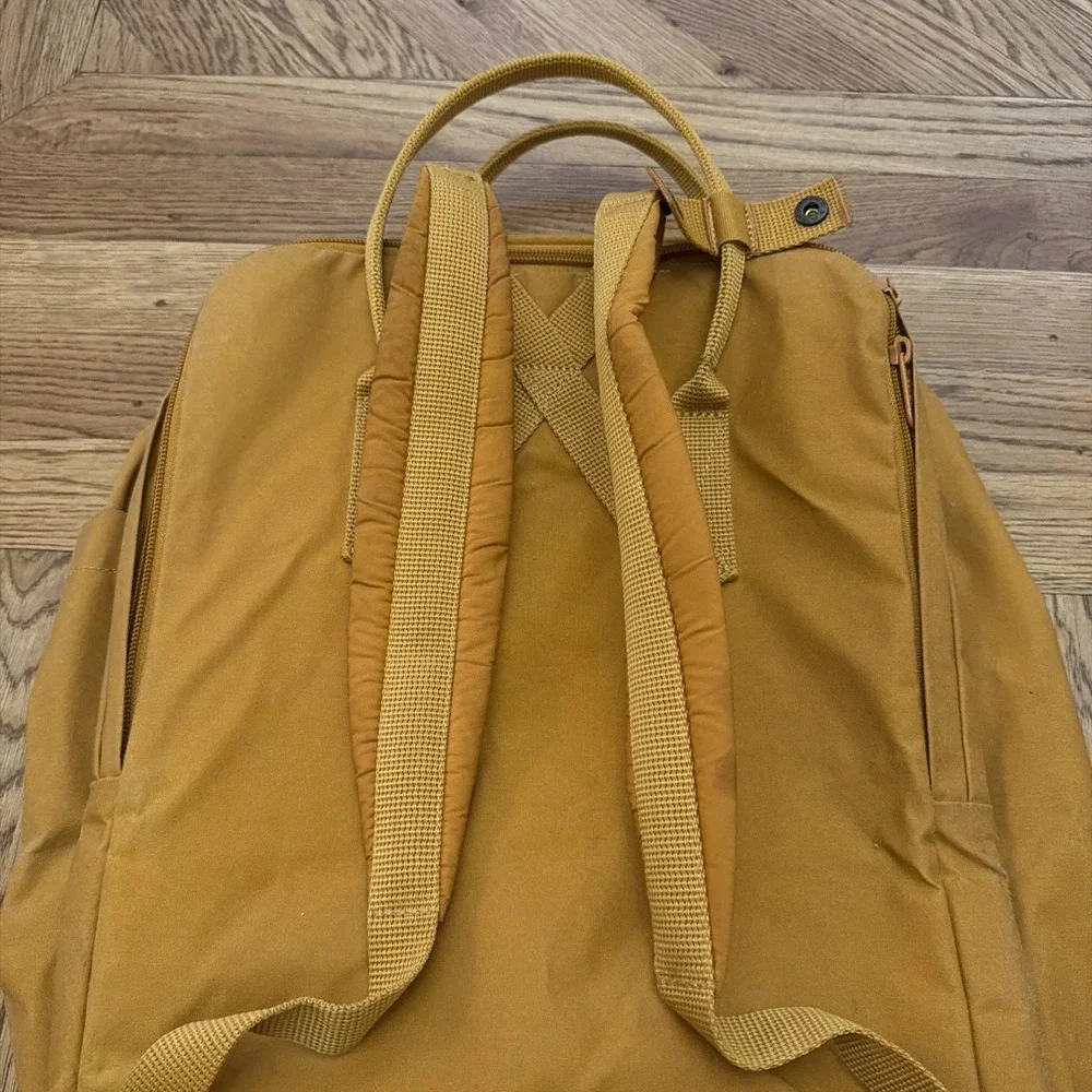 Yellow Fjällräven Kånken Backpack Yellow Brown Handles Utility